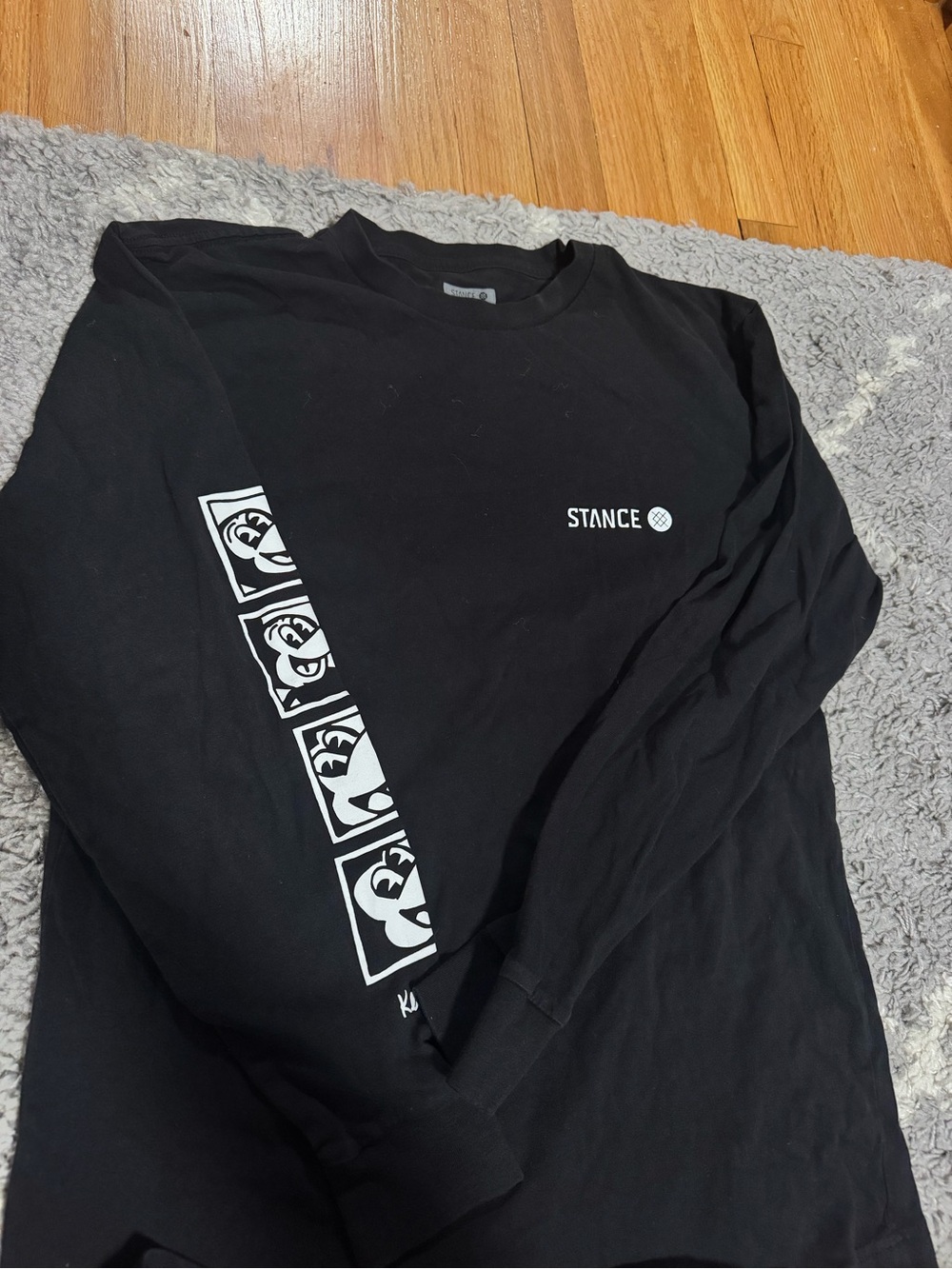 Stance Limited Edition Mickey Mouse Black Long Sleeve Tee with Graphic Sleeve